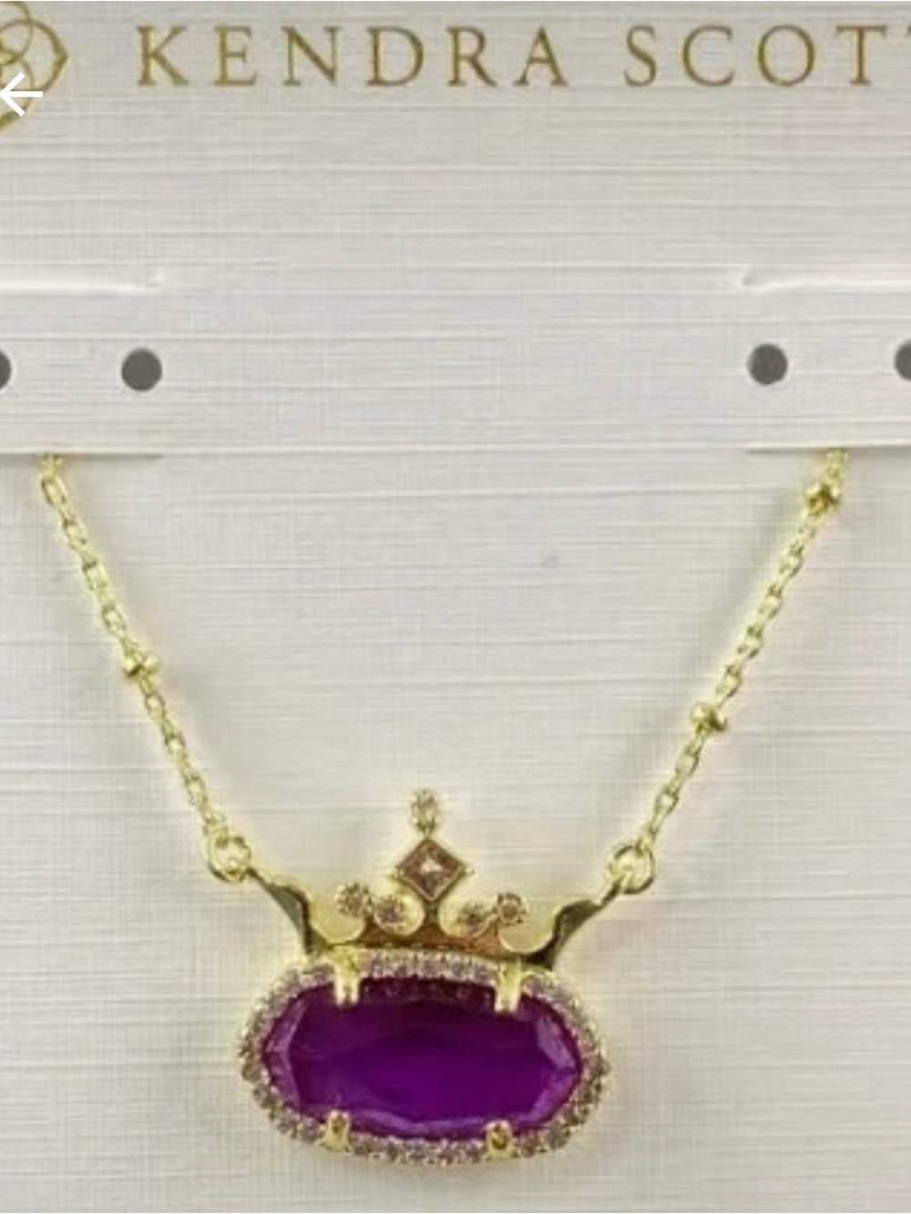 Kendra Scott x Disney Gold Necklace with Purple Stone Pendant